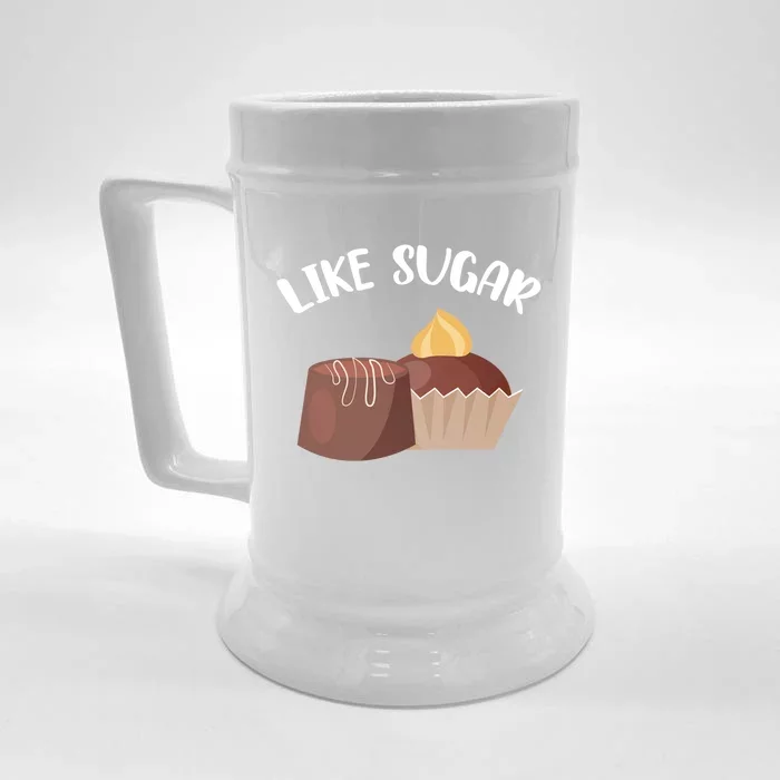 Like Sugar Chocolate Fanatic Valentine's Day Candy Lover Gift Front & Back Beer Stein