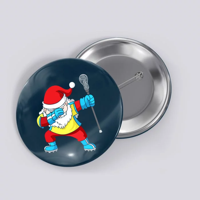 Lacrosse Santa Claus Christmas Dabbing Button