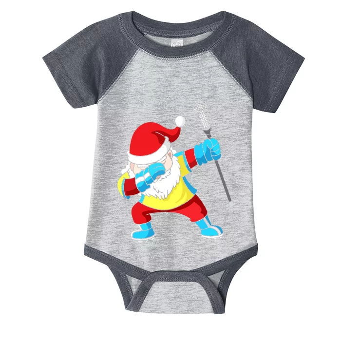 Lacrosse Santa Claus Christmas Dabbing Infant Baby Jersey Bodysuit