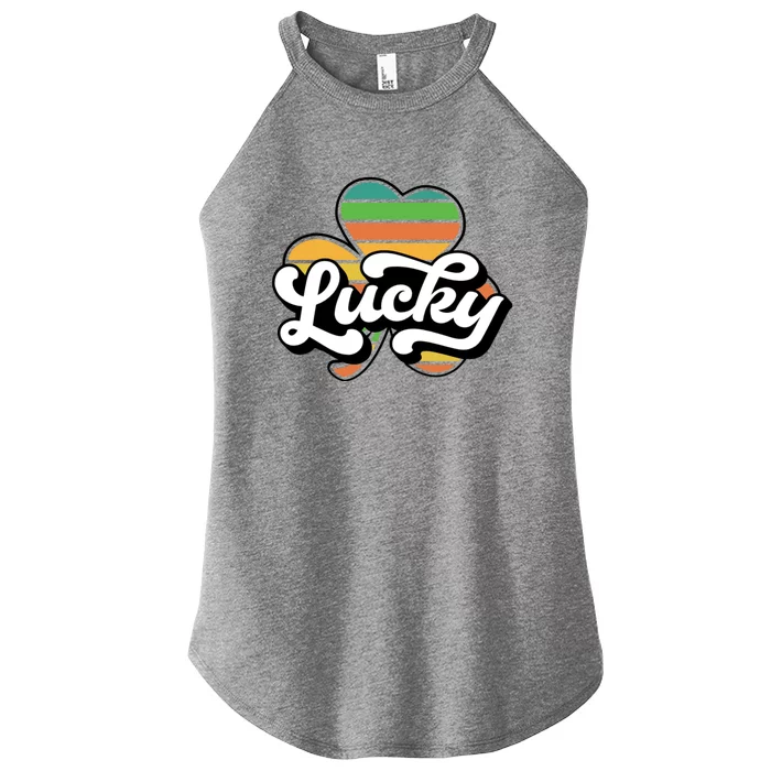 Lucky Sign Clover Leaf St Patricks Day Women’s Perfect Tri Rocker Tank