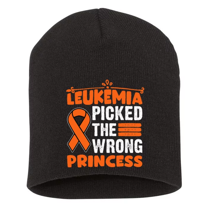 Leukemia Survivor Childhood Leukemia Cancer Orange Ribbon Short Acrylic Beanie