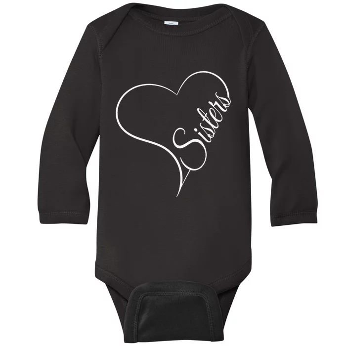 Love Sister Cute Sisters Baby Long Sleeve Bodysuit