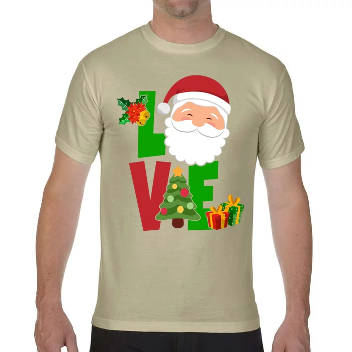 Love Santa Claus Christmas Holiday Cute Comfort Colors T-Shirt