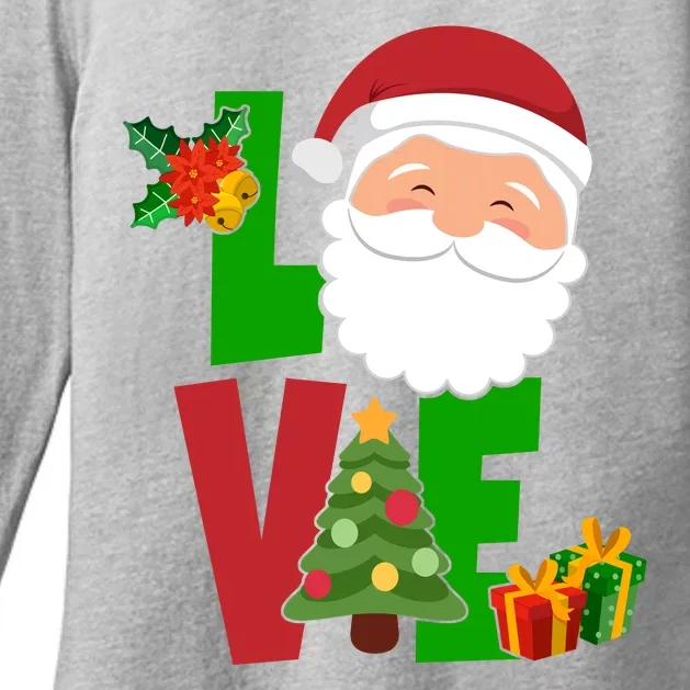 Love Santa Claus Christmas Holiday Cute Womens CVC Long Sleeve Shirt