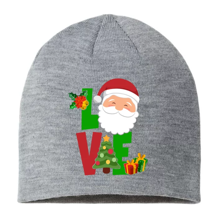 Love Santa Claus Christmas Holiday Cute 8 1/2in Sustainable Knit Beanie