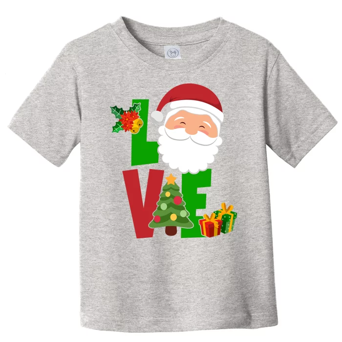 Love Santa Claus Christmas Holiday Cute Toddler T-Shirt