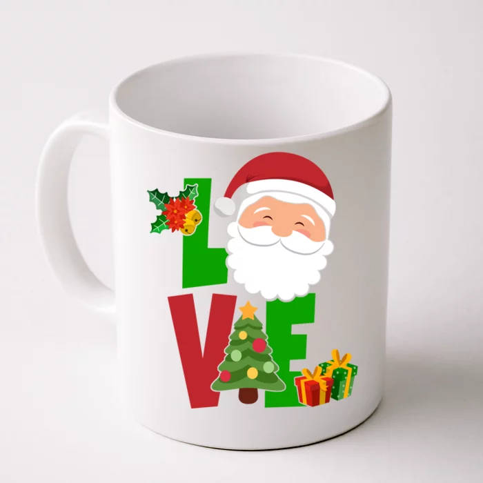 Love Santa Claus Christmas Holiday Cute Front & Back Coffee Mug