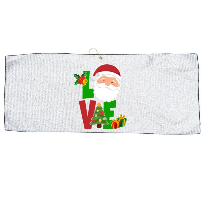 Love Santa Claus Christmas Holiday Cute Large Microfiber Waffle Golf Towel