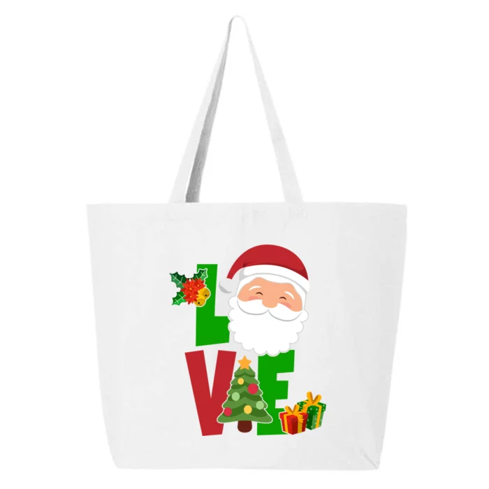 Love Santa Claus Christmas Holiday Cute 25L Jumbo Tote