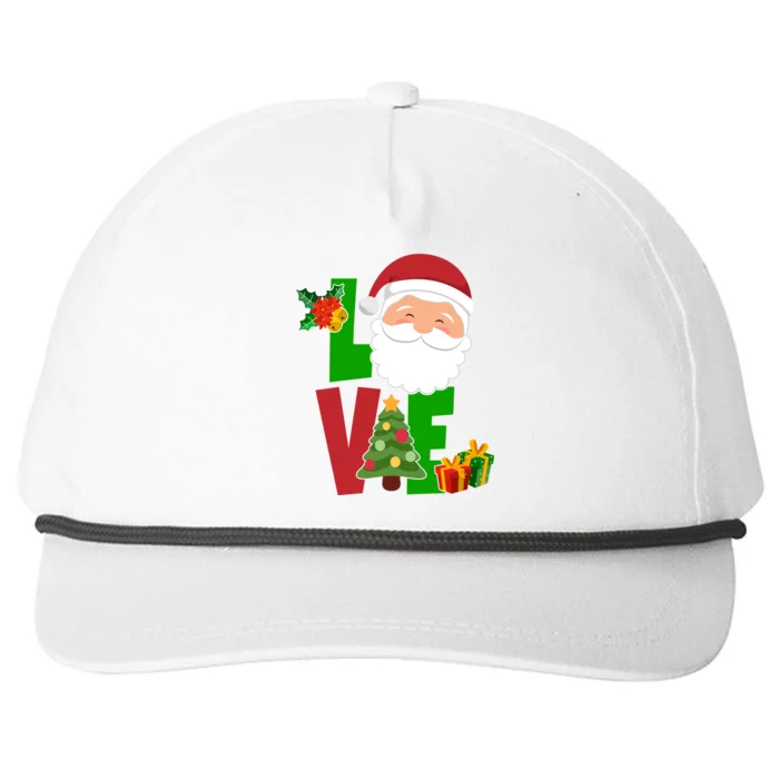 Love Santa Claus Christmas Holiday Cute Snapback Five-Panel Rope Hat