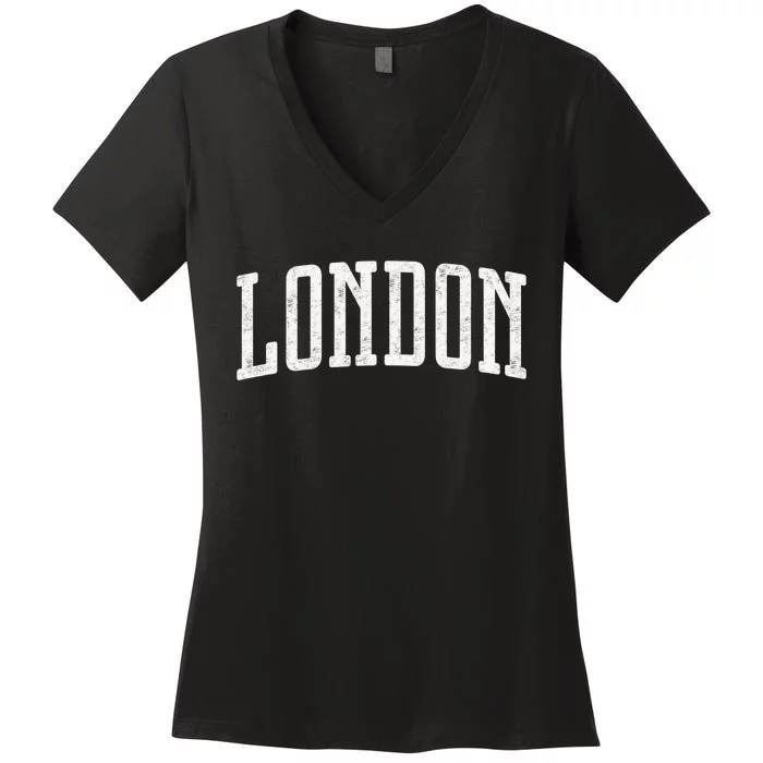 London Souvenir City Vintage British UK  Gift Women's V-Neck T-Shirt