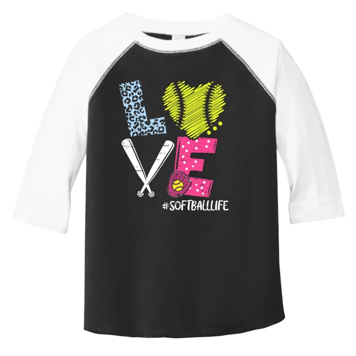 Love Softball Coach Player Softball Life Toddler Fine Jersey T-Shirt