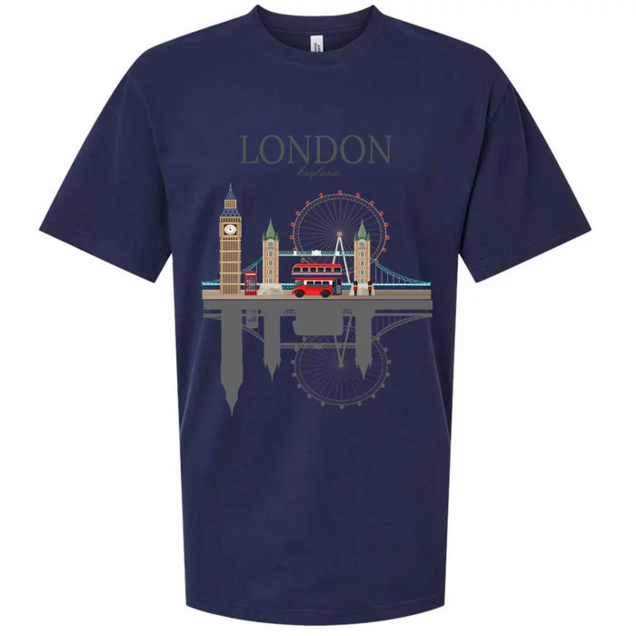 London Souvenir City Vintage British UK Gift Sueded Cloud Jersey T-Shirt