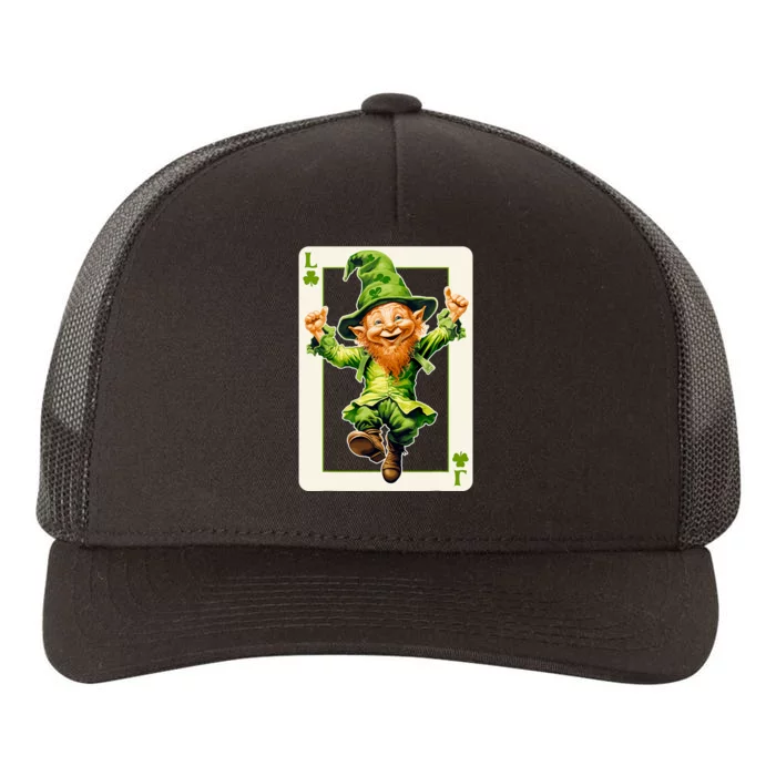 Leprechaun Shamrock Card St Paddys Day Festival Yupoong Adult 5-Panel Trucker Hat