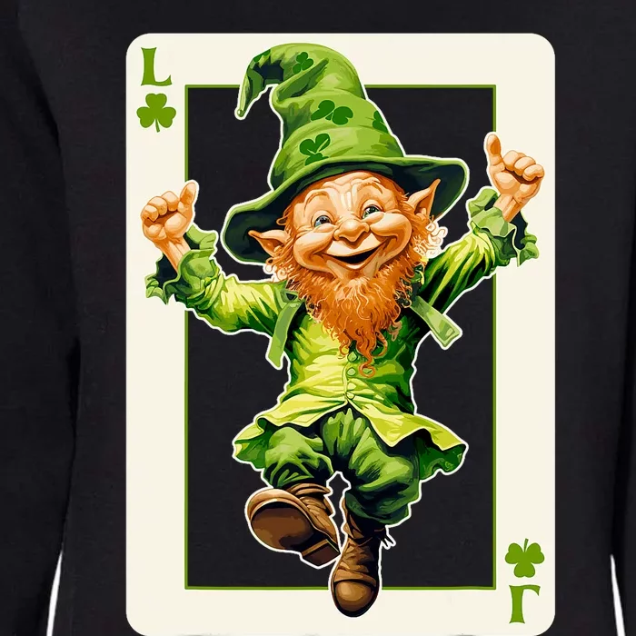 Leprechaun Shamrock Card St Paddys Day Festival Womens California Wash Sweatshirt