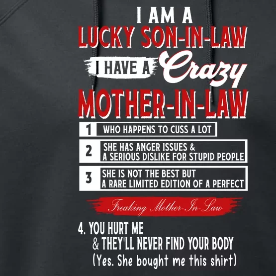 Like Soninlaw Crazy Motherinlaw Performance Fleece Hoodie