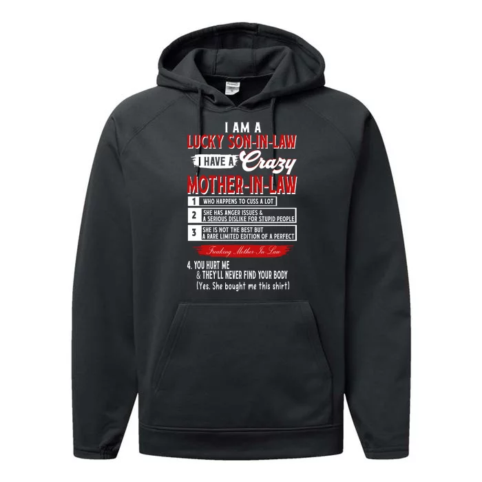 Like Soninlaw Crazy Motherinlaw Performance Fleece Hoodie