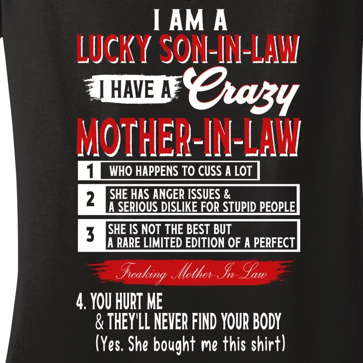 Like Soninlaw Crazy Motherinlaw Women's V-Neck T-Shirt