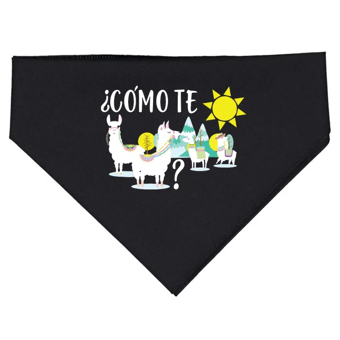 Llama Shirts Como Te LLamas Funny Spanish Teacher Gift USA-Made Doggie Bandana