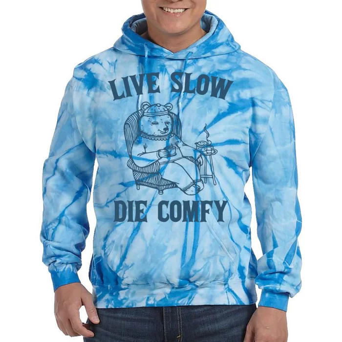 Live Slow Die Comfy Retro Tie Dye Hoodie