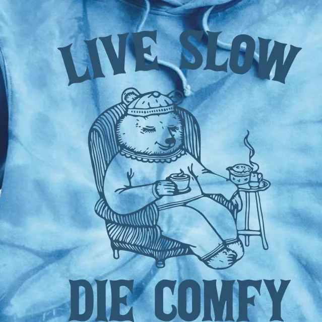 Live Slow Die Comfy Retro Tie Dye Hoodie