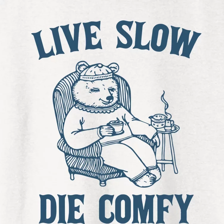 Live Slow Die Comfy Retro Women's Crop Top Tee