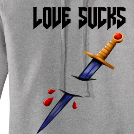 Love Sucks Dagger Through The Broken Heart Gift Women's Pullover Hoodie