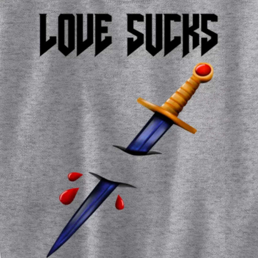 Love Sucks Dagger Through The Broken Heart Gift Kids Sweatshirt