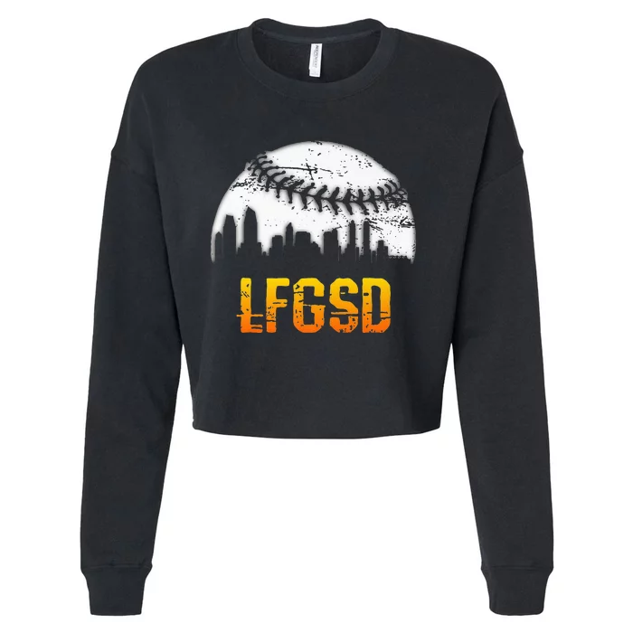 LFGSD San Diego Skyline Baseball Cropped Pullover Crew