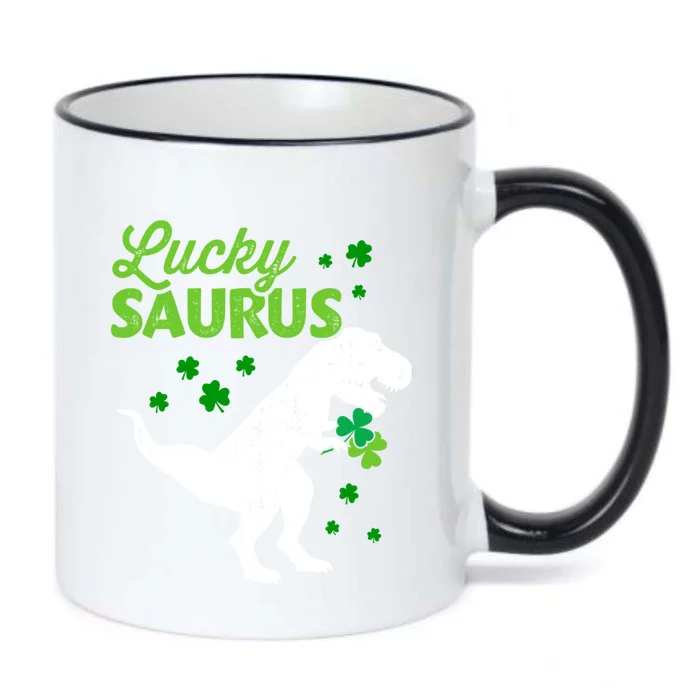 Lucky Saurus Dinosaur Tfunny Giftrex For St Patricks Day Gift Black Color Changing Mug