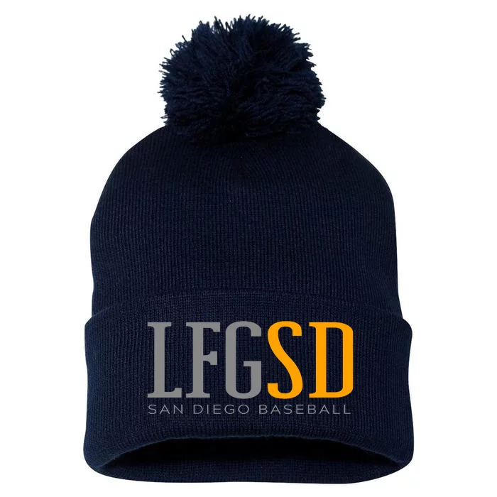 LFGSD San Diego Baseball Pom Pom 12in Knit Beanie