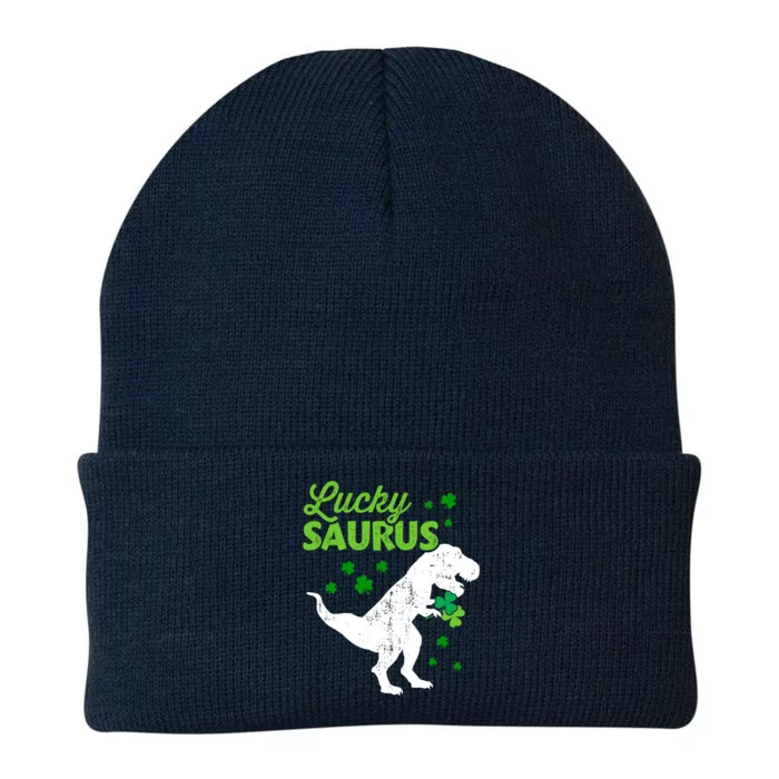 Lucky Saurus Dinosaur Tmeaningful Giftrex For St Patricks Day Funny Gift Knit Cap Winter Beanie