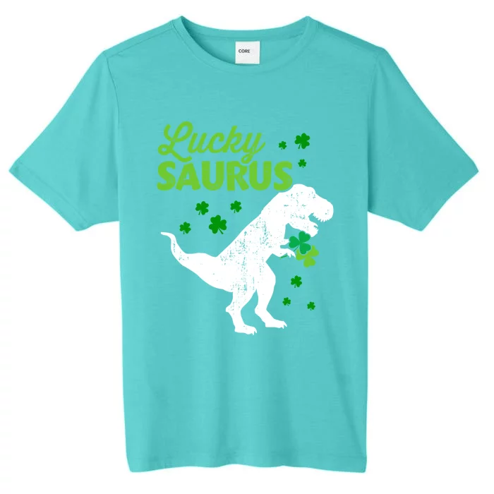 Lucky Saurus Dinosaur Tmeaningful Giftrex For St Patricks Day Funny Gift ChromaSoft Performance T-Shirt