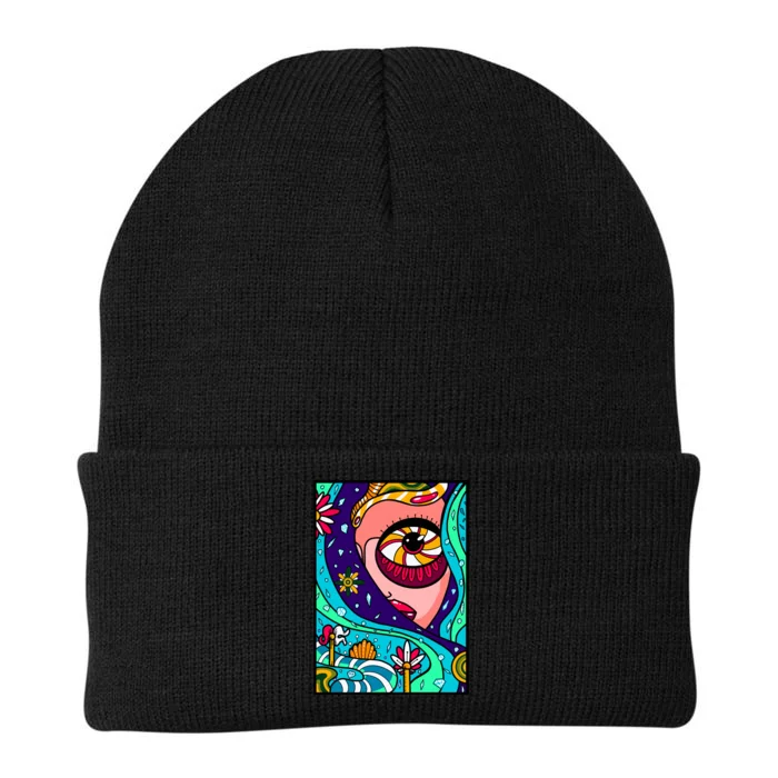 Lucy Sky Diamonds Type Abstract Psychedelic Knit Cap Winter Beanie