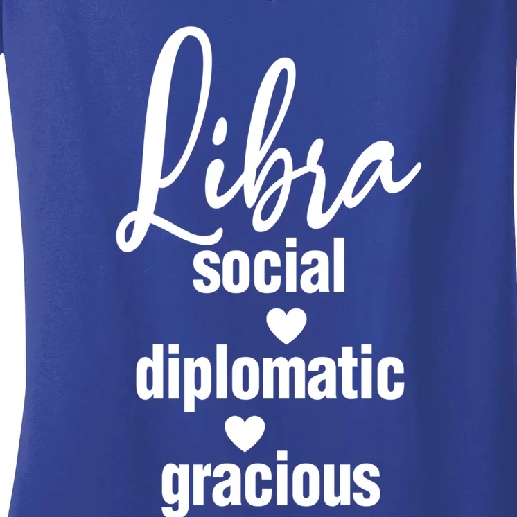 Libra Social Diplomatic Gracious Cool Gift Astrology Gift Women's V-Neck T-Shirt