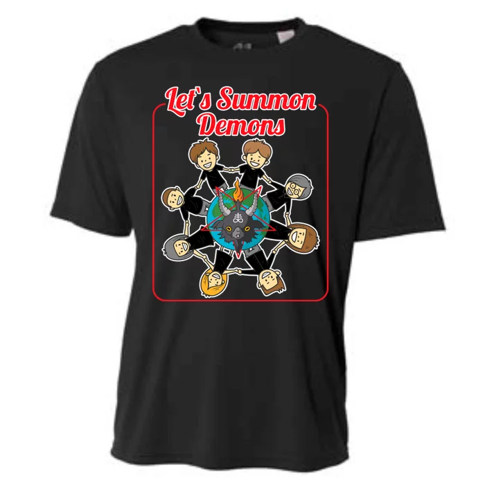 Lets Summon Demons Creepy Incantation Demons Cooling Performance Crew T-Shirt