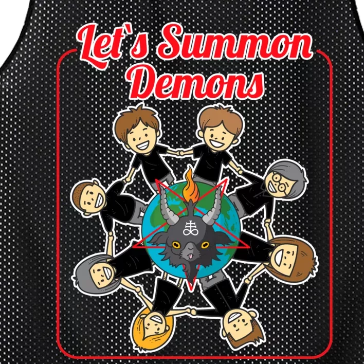 Lets Summon Demons Creepy Incantation Demons Mesh Reversible Basketball Jersey Tank