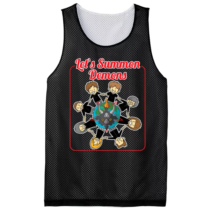 Lets Summon Demons Creepy Incantation Demons Mesh Reversible Basketball Jersey Tank