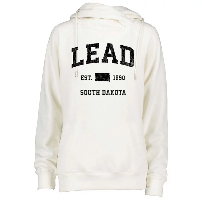 Lead South Dakota Sd Vintage Athletic Sports Womens Funnel Neck Pullover Hood