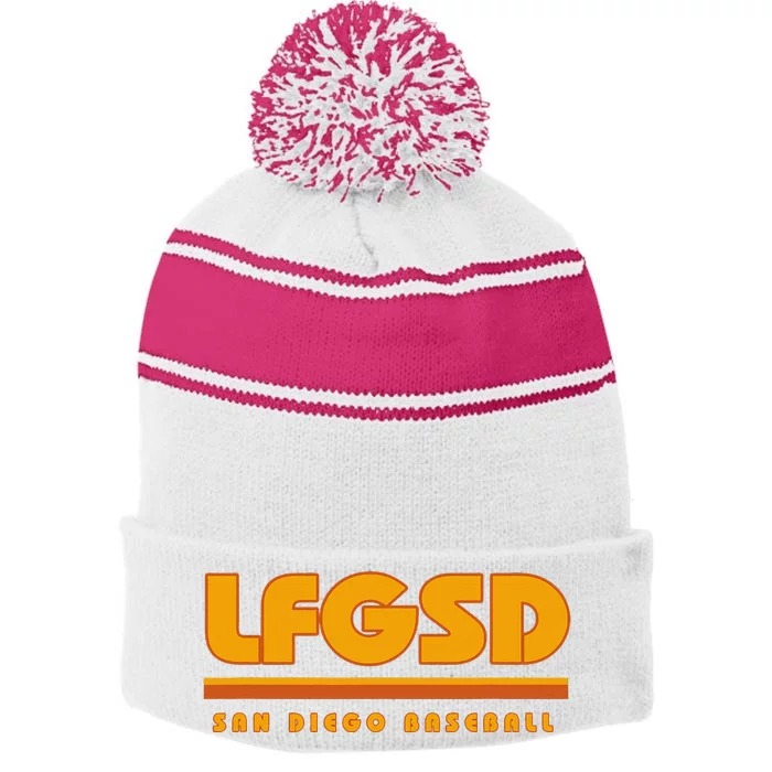 LFGSD San Diego Baseball Stripe Pom Pom Beanie