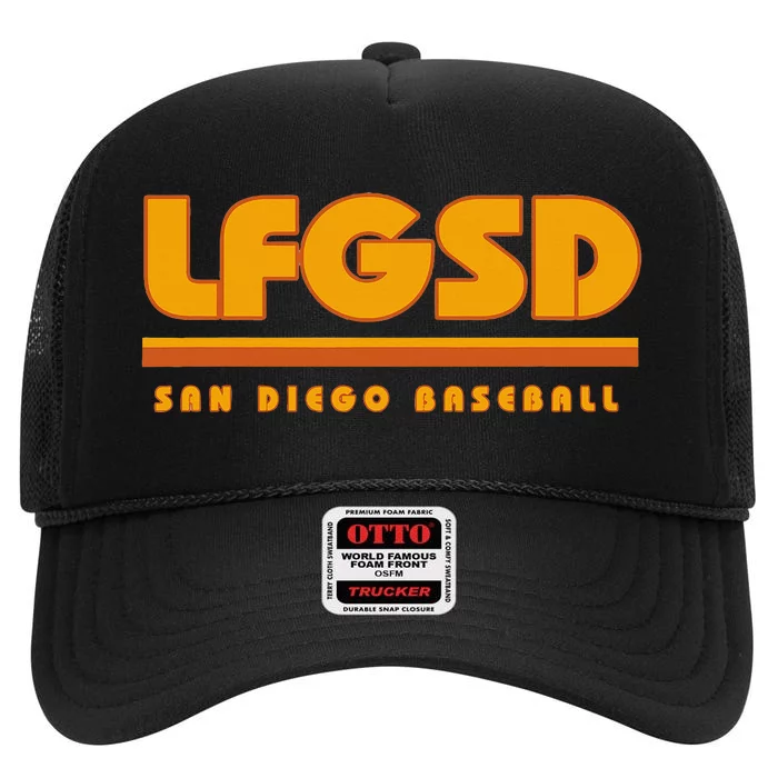 LFGSD San Diego Baseball High Crown Mesh Trucker Hat