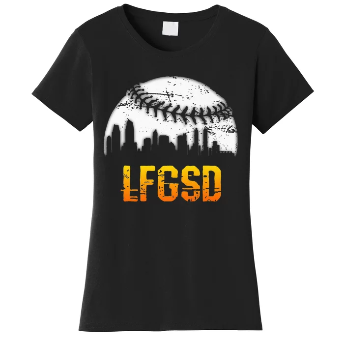 LFGSD San Diego Skyline Baseball Women's T-Shirt