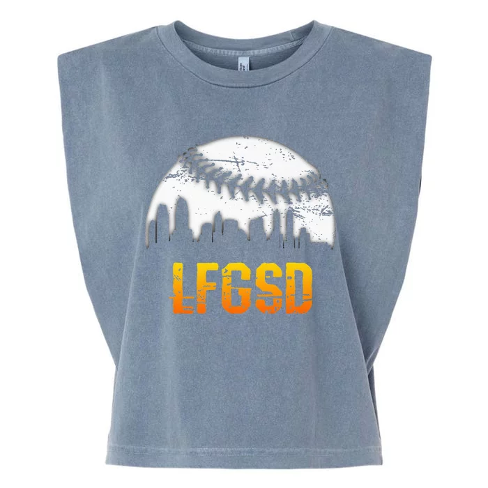 LFGSD San Diego Skyline Baseball Garment-Dyed Women's Muscle Tee