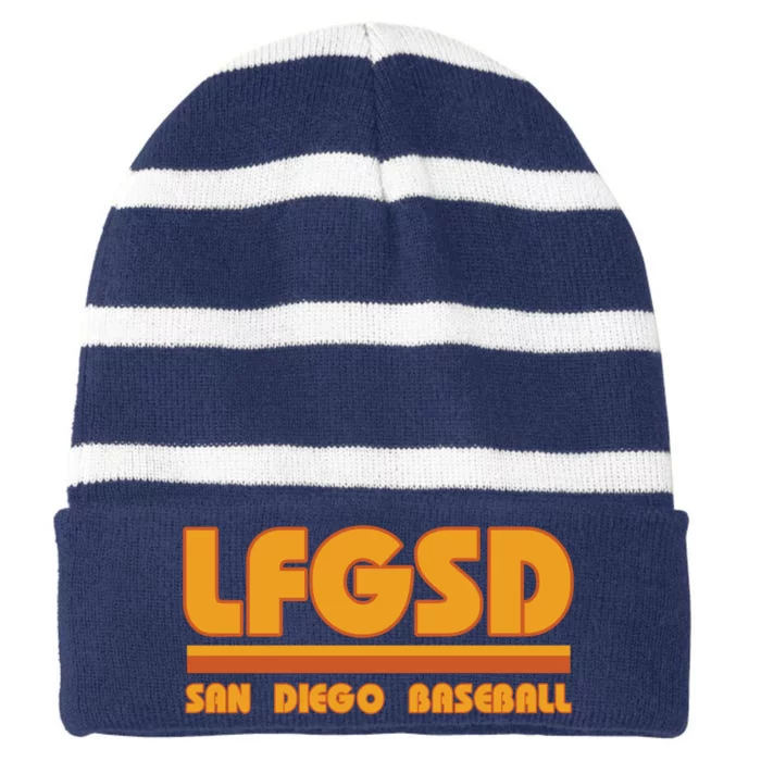 LFGSD San Diego Baseball Striped Beanie with Solid Band