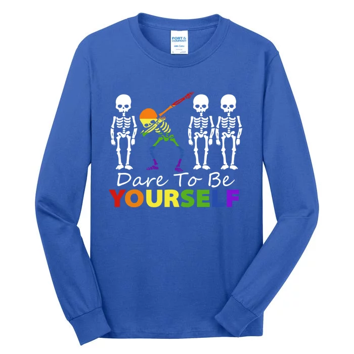 Lgtb Skeleton Dabbing Dare To Be Yours Meaningful Gift Tall Long Sleeve T-Shirt