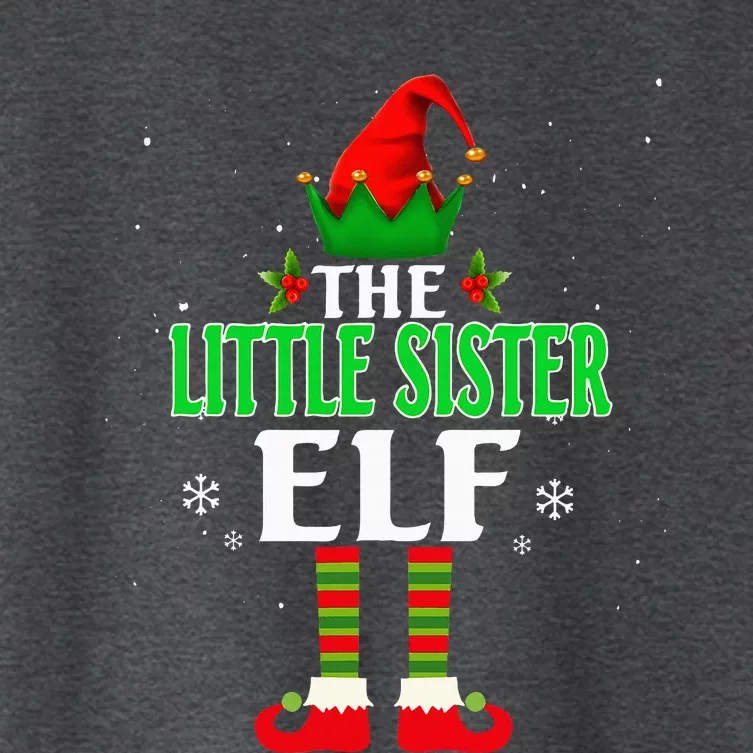 Little Sister Elf Matching Family Group Christmas Party Pjs Women's Crop Top Tee