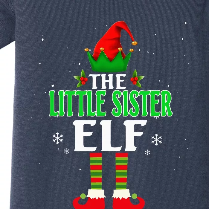 Little Sister Elf Matching Family Group Christmas Party Pjs Baby Bodysuit