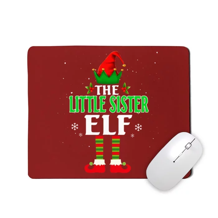 Little Sister Elf Matching Family Group Christmas Party Pjs Mousepad