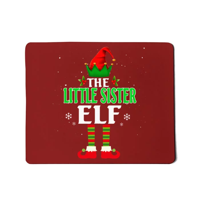 Little Sister Elf Matching Family Group Christmas Party Pjs Mousepad