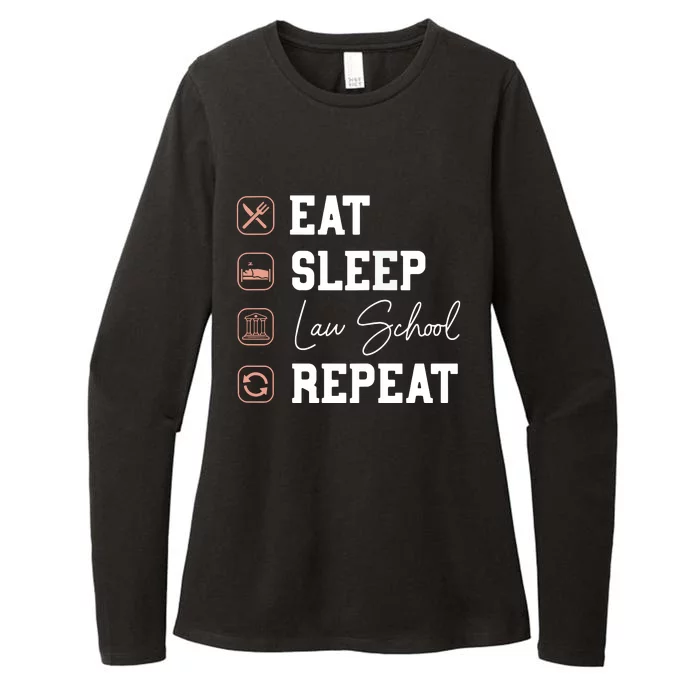 Law School Eat Sleep Repeat Future Lawyer Law Student Gift Womens CVC Long Sleeve Shirt